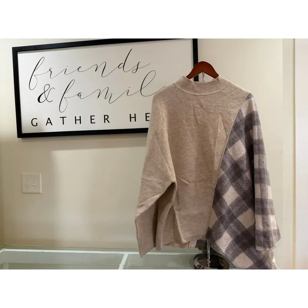 Anthropologie Half Sweater Half Poncho-One Size